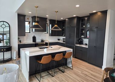 custom black kitchen cabinets