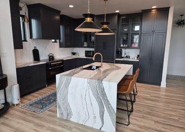 custom black kitchen cabinets