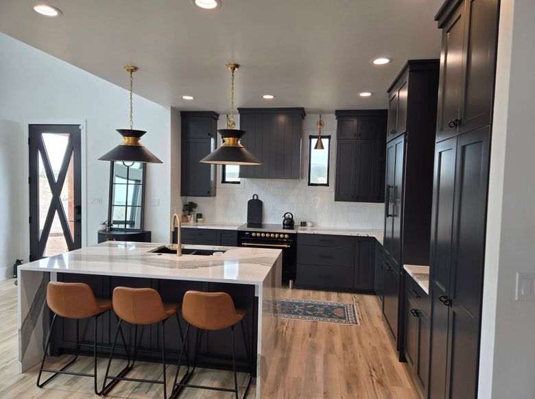 custom black kitchen cabinets